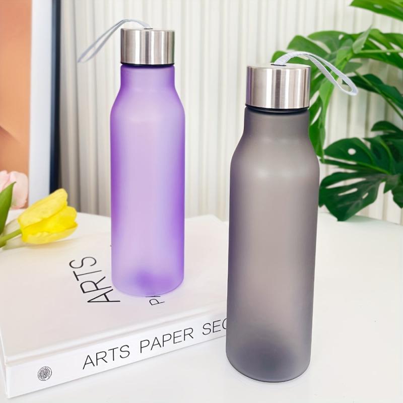 20oz Frosted Sports Water Bottle With Lifting Rope BPA Leak Proof
