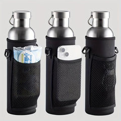 Water Bottle Pouch Vacuum Cup Holder With Strap Insulated Thermal Bottle Bag