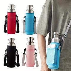 Water Bottle Pouch Vacuum Cup Holder With Strap Insulated Thermal Bottle Bag