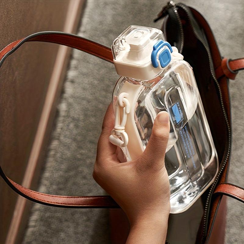 Square Water Bottle 25oz with Adjustable Shoulder Strap