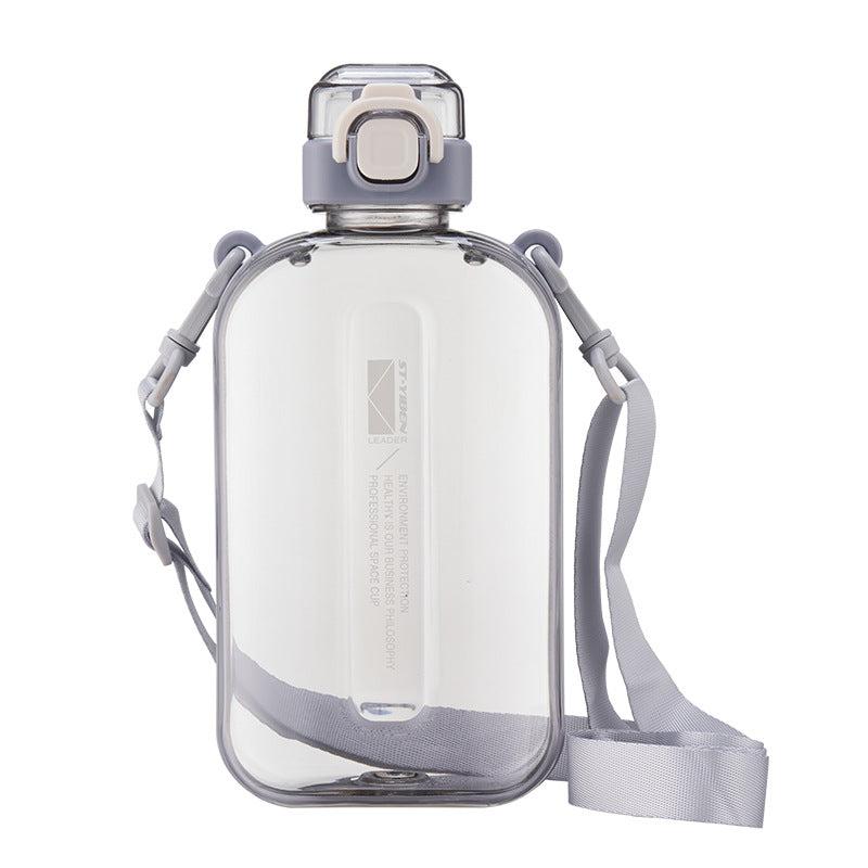 Square Water Bottle 25oz with Adjustable Shoulder Strap