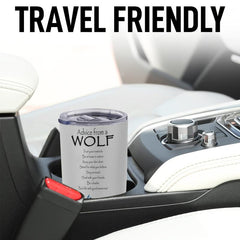 20oz Wolf Cup Stainless Steel Tumbler Snow Mountain Print Insulated Travel Mug