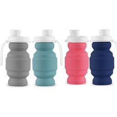 Collapsible Water Bottle Cups Leakproof Reusable BPA Silicone Foldable Travel