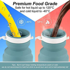 Collapsible Water Bottle Cups Leakproof Reusable BPA Silicone Foldable Travel