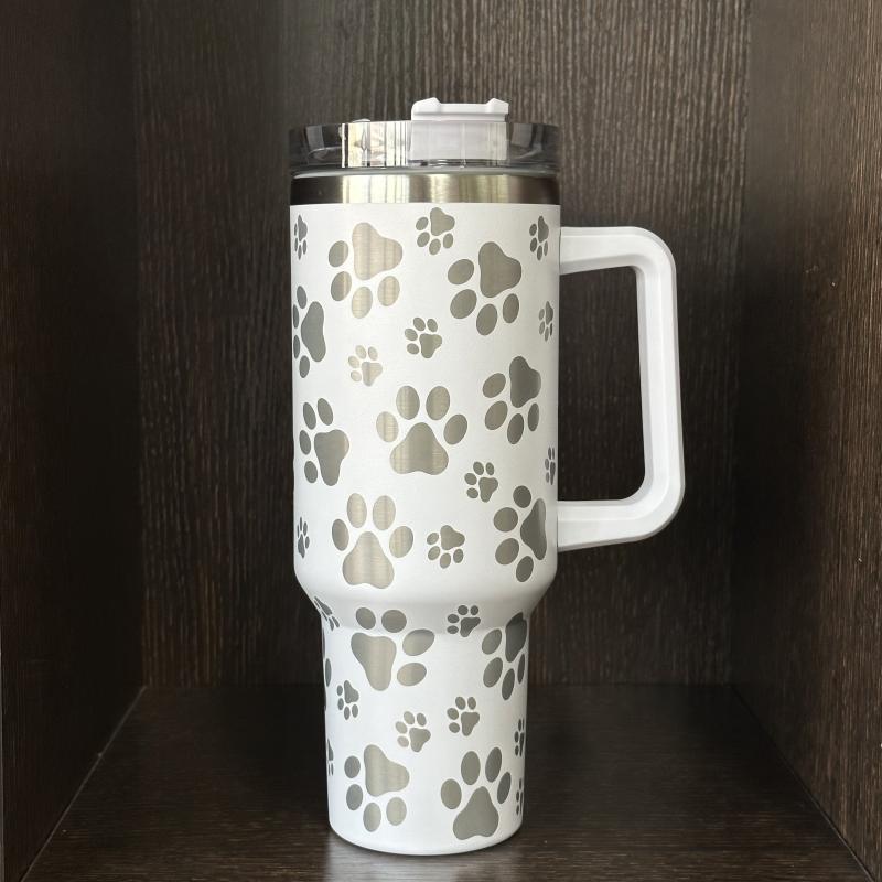 Stainless Steel Tumbler 40oz Cat Paw Pattern Insulated Coffee Mug