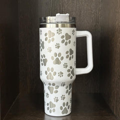 Stainless Steel Tumbler 40oz Cat Paw Pattern Insulated Coffee Mug