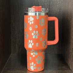 Stainless Steel Tumbler 40oz Cat Paw Pattern Insulated Coffee Mug