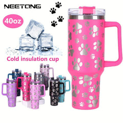 Stainless Steel Tumbler 40oz Cat Paw Pattern Insulated Coffee Mug