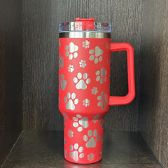 Stainless Steel Tumbler 40oz Cat Paw Pattern Insulated Coffee Mug
