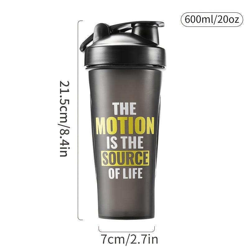 Large Capacity Protein Shaker Bottle 600ml 20oz with Stirring Balls and Straw
