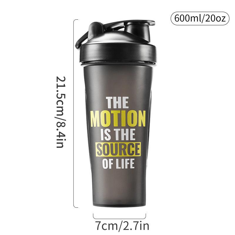 Large Capacity Protein Shaker Bottle 600ml 20oz with Stirring Balls and Straw