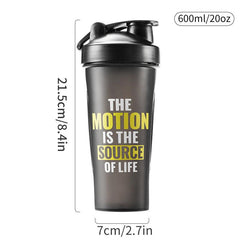 Large Capacity Protein Shaker Bottle 600ml 20oz with Stirring Balls and Straw