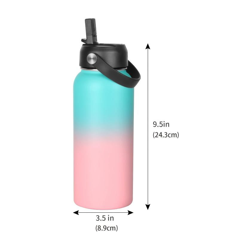 Stainless Steel Vacuum Insulated Thermal Water Bottle with Straw Lid