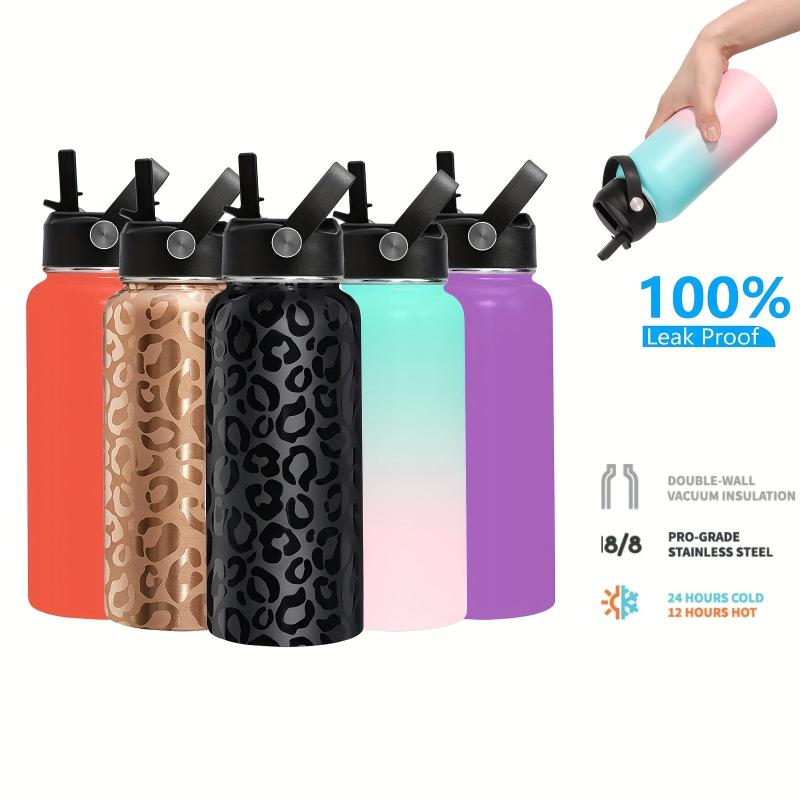 Stainless Steel Vacuum Insulated Thermal Water Bottle with Straw Lid