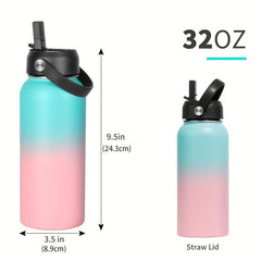 32oz Insulated Sports Water Bottle with Straw and Lid