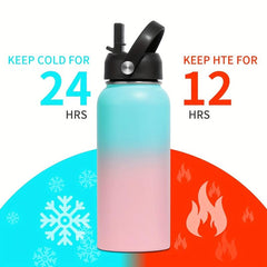 32oz Insulated Sports Water Bottle with Straw and Lid