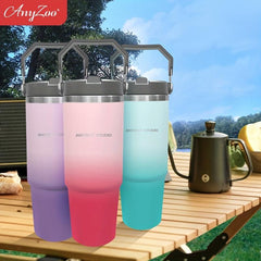 Anyzoo Gradient Tumbler 900ml 30OZ With Lid And Straw