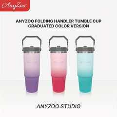 Anyzoo Gradient Tumbler 900ml 30OZ With Lid And Straw