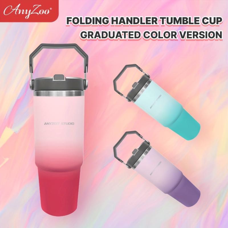 Anyzoo Gradient Tumbler 900ml 30OZ With Lid And Straw