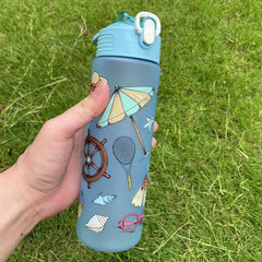 800ml Cartoon Sports Water Bottle for Camping Hiking Fitness