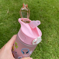 800ml Cartoon Sports Water Bottle for Camping Hiking Fitness