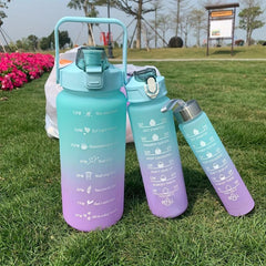3pcs Motivational Water Bottles with Time Marker