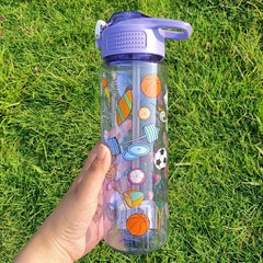 800ml Cartoon Water Bottle Portable Travel BPA-Free for Outdoor Activities