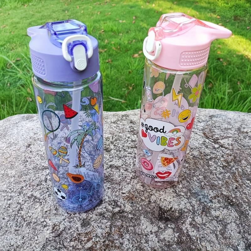 800ml Cartoon Water Bottle Portable Travel BPA-Free for Outdoor Activities