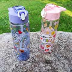 800ml Cartoon Water Bottle Portable Travel BPA-Free for Outdoor Activities