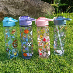 800ml Cartoon Water Bottle Portable Travel BPA-Free for Outdoor Activities