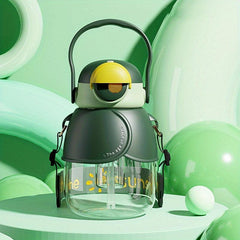 Cartoon Water Bottle with Infuser and Strap Portable Drinking Cup