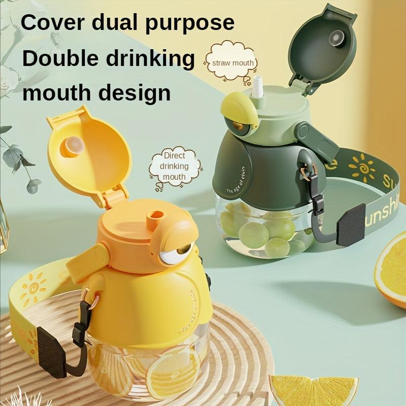 Cartoon Water Bottle with Infuser and Strap Portable Drinking Cup