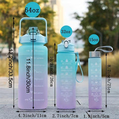 Gradient Sports Water Bottle with Straw Large Capacity