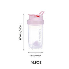 Large Capacity Sports Shaker Bottle with Shaker Ball and Scale 16.9oz