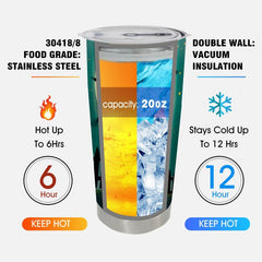 20oz Halloween Skull Tumbler Insulated Water Bottle Stainless Steel Car Cup