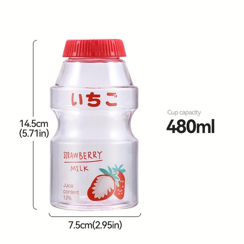 480ml Fruit Pattern Plastic Water Bottle Children's Milk Water Cup BPA