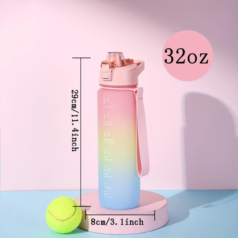 1L Motivational Water Bottle With Time Marker & Strainer