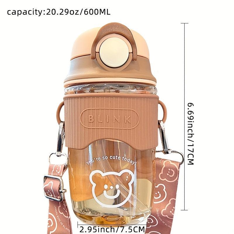Animal Water Bottle with Adjustable Strap for Outdoor Camping 20-29oz 600ml
