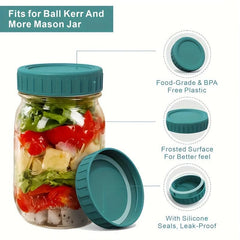 8pcs Reusable Mason Jar Lids Leak-proof Glass Caps for Kitchen Storage