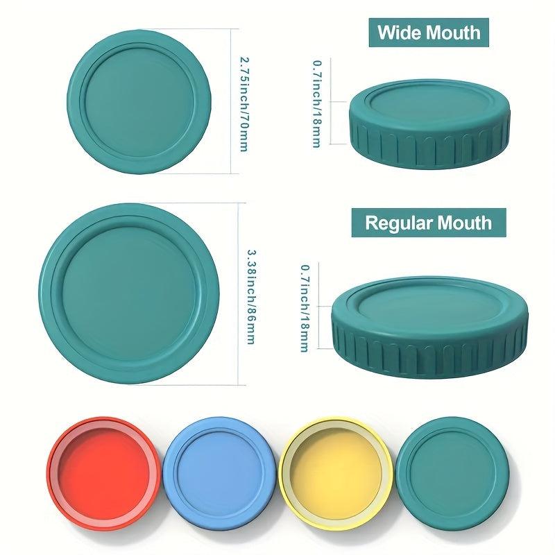 8pcs Reusable Mason Jar Lids Leak-proof Glass Caps for Kitchen Storage