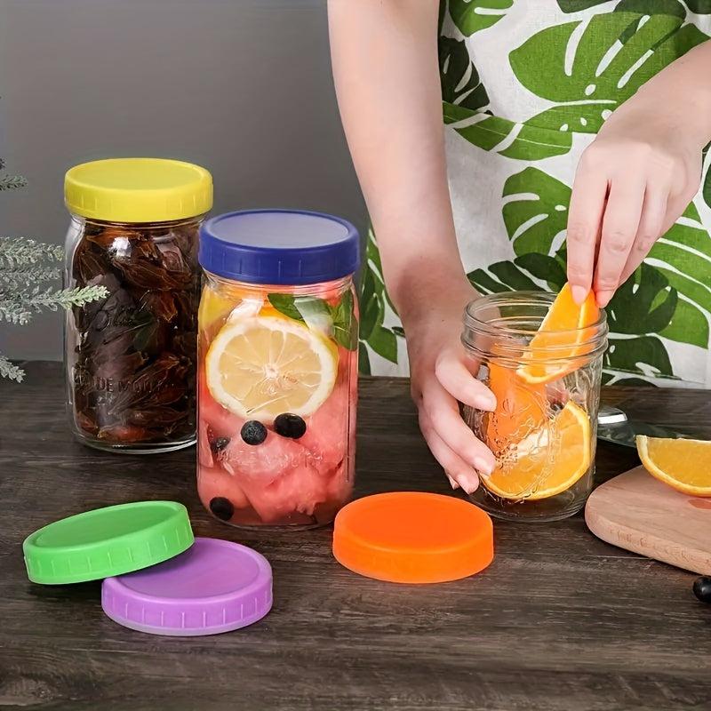 8pcs Reusable Mason Jar Lids Leak-proof Glass Caps for Kitchen Storage
