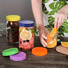 8pcs Reusable Mason Jar Lids Leak-proof Glass Caps for Kitchen Storage