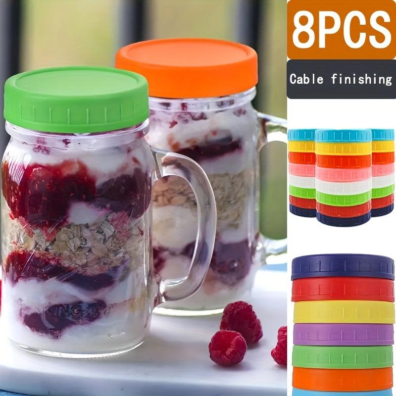 8pcs Reusable Mason Jar Lids Leak-proof Glass Caps for Kitchen Storage