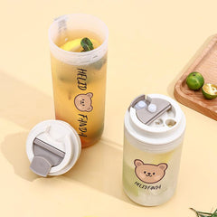 350ml 500ml Transparent Plastic Water Bottles with Cartoon Design