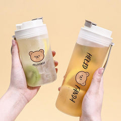 350ml 500ml Transparent Plastic Water Bottles with Cartoon Design