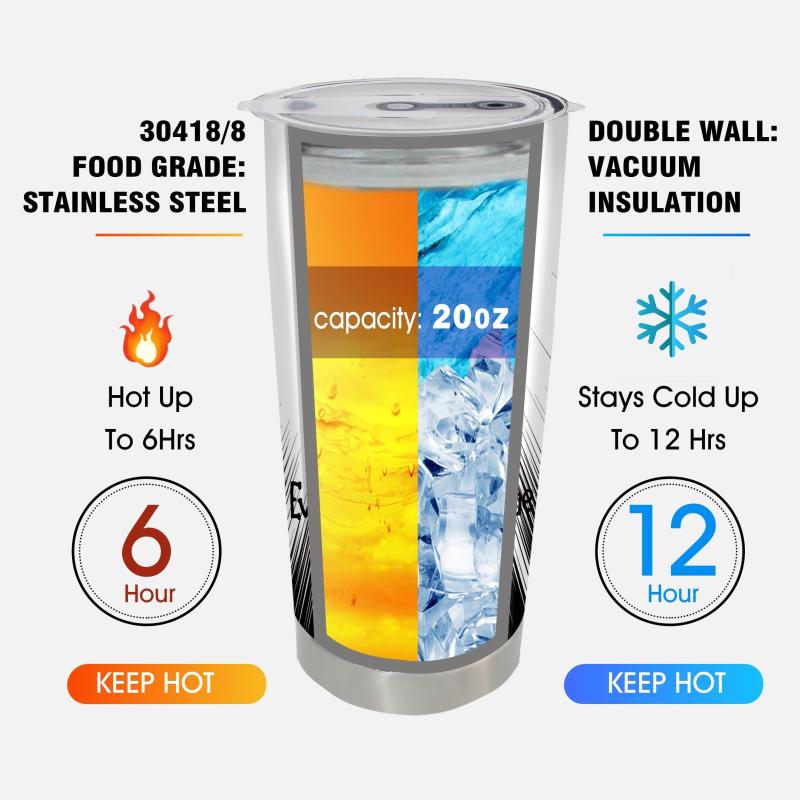 Stuck Cat Tumbler 20oz Stainless Steel Water Bottle with Lid
