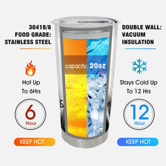 Stuck Cat Tumbler 20oz Stainless Steel Water Bottle with Lid