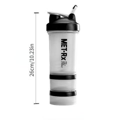 500ml 3-Layer Water Bottle with Powder & Medicine Box