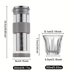 Glass Water Bottle with Stainless Steel Strainer