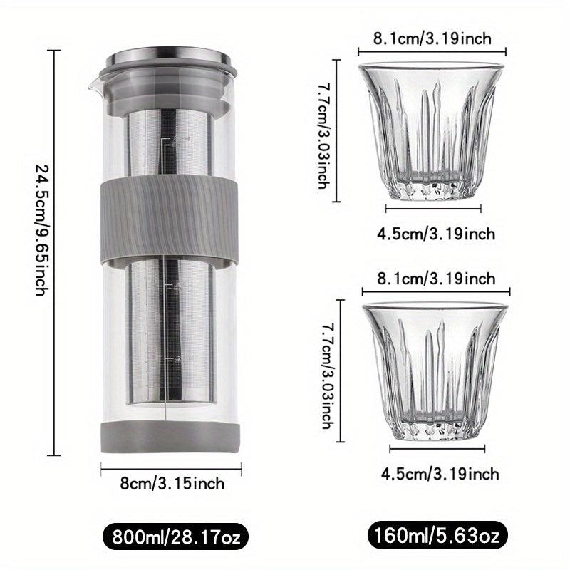 Glass Water Bottle with Stainless Steel Strainer
